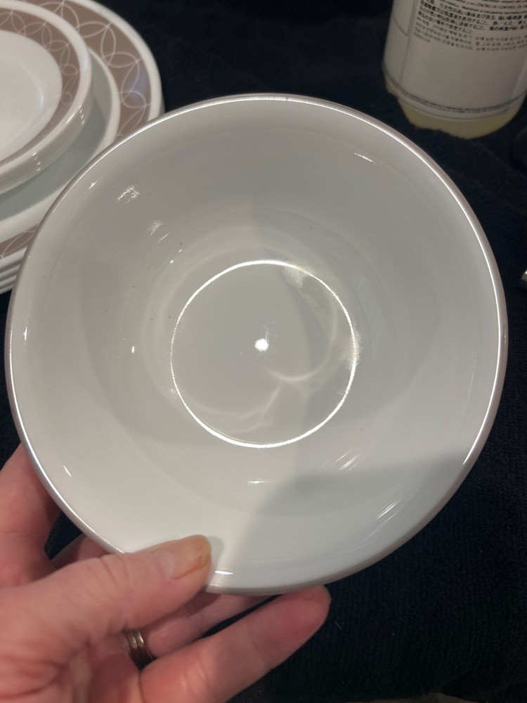 Corelle Sand Sketch pattern Dinnerware set of 11 vintage