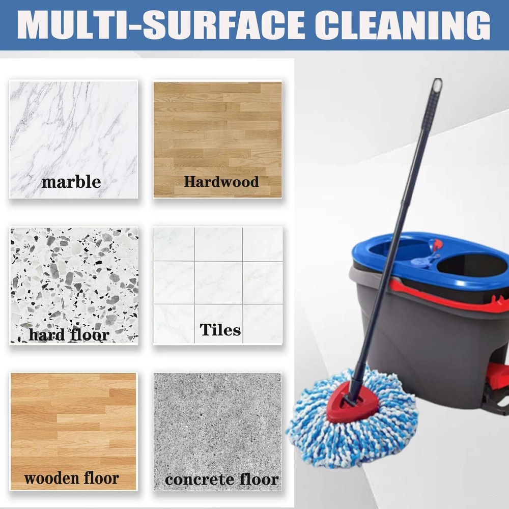 4 Pk Spin Mop Head Ocedar Rinse Clean 2 Tank System Microfiber Replacement Heads