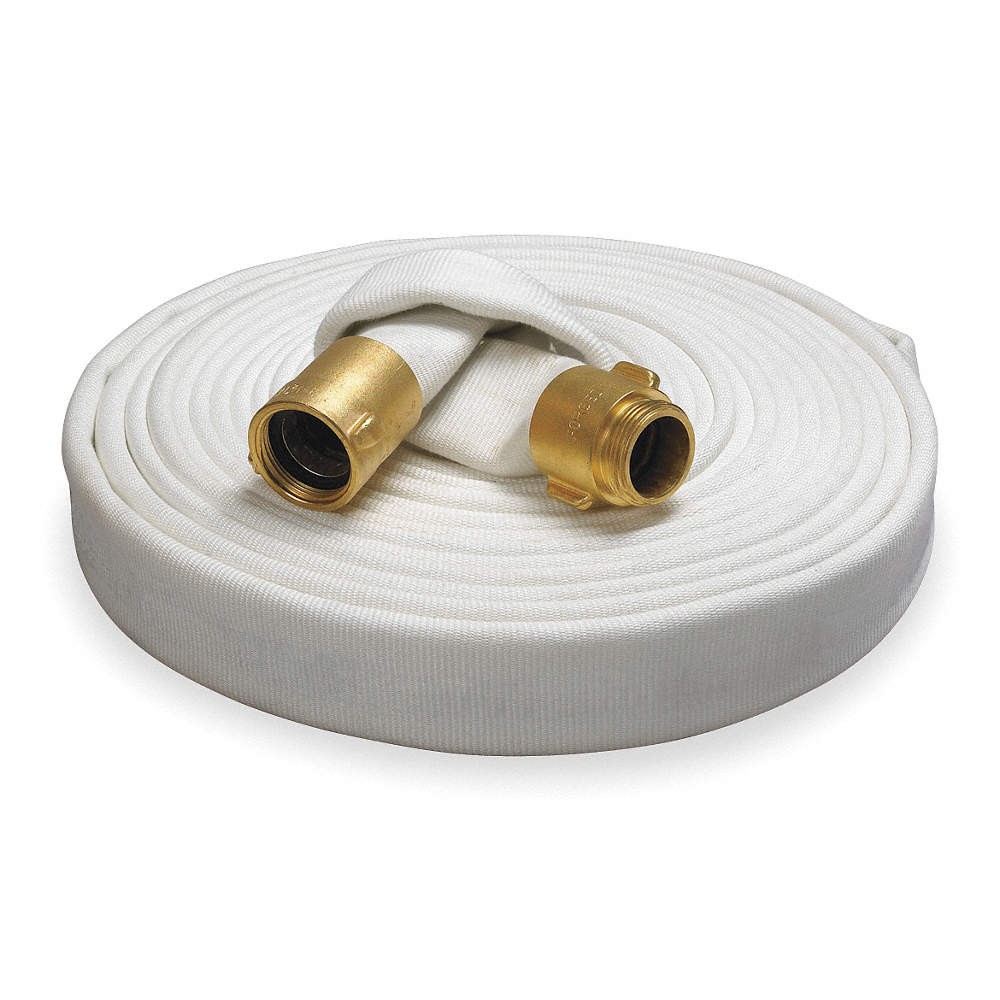 GRAINGER APPROVED 3ATP5 Fire Hose,100 ft,White,Polyester 3ATP5
