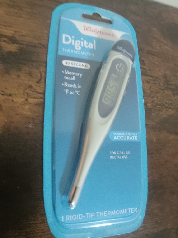 Digital Thermometer 30 Second Rigid-Tip Thermometer with Memory recall