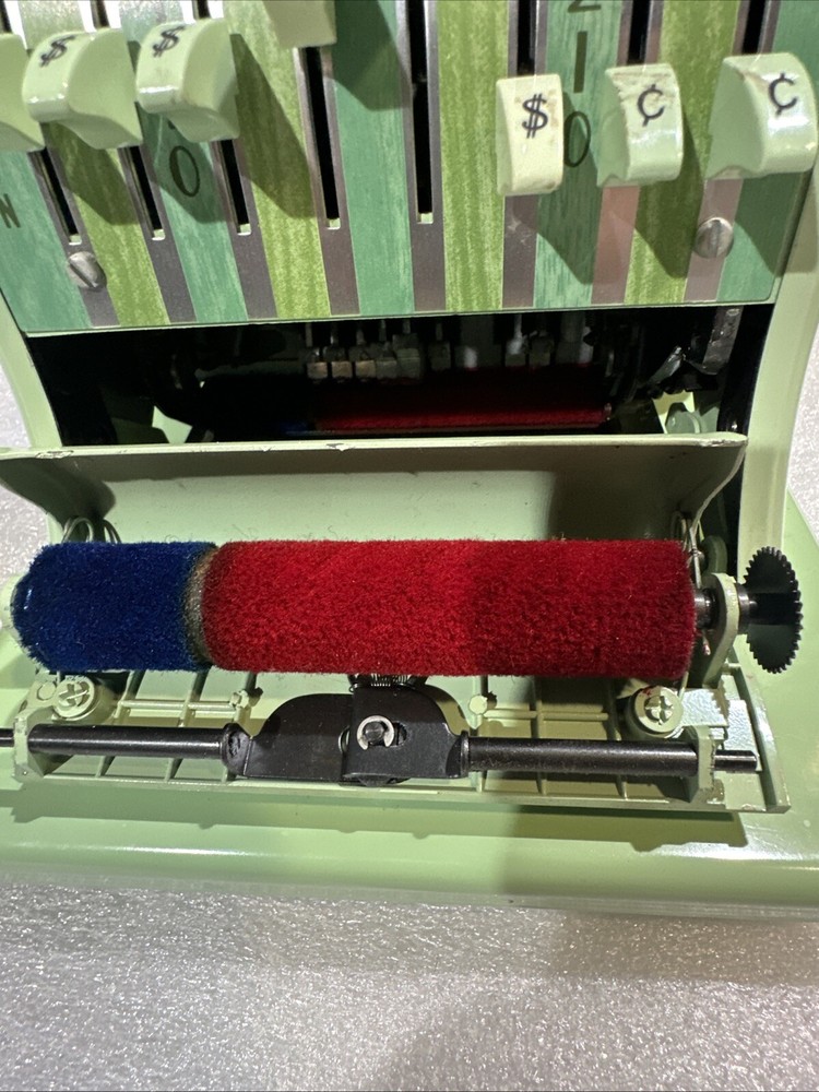 Paymaster x-2000 office check printer with stamper and key writer working