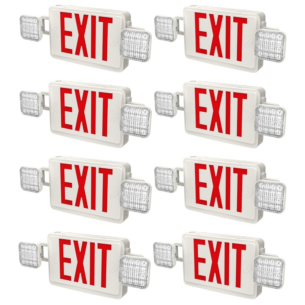 UL Listed-1 Pack Red Led Exit Sign Combo Light with Battery For Emegency Light.