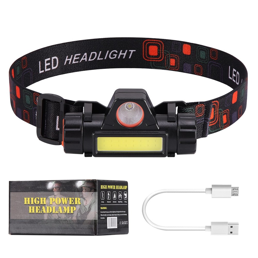 USB Rechargeable Waterproof Headlamp LED HeadLight Flashlight w/ Magnetic Base
