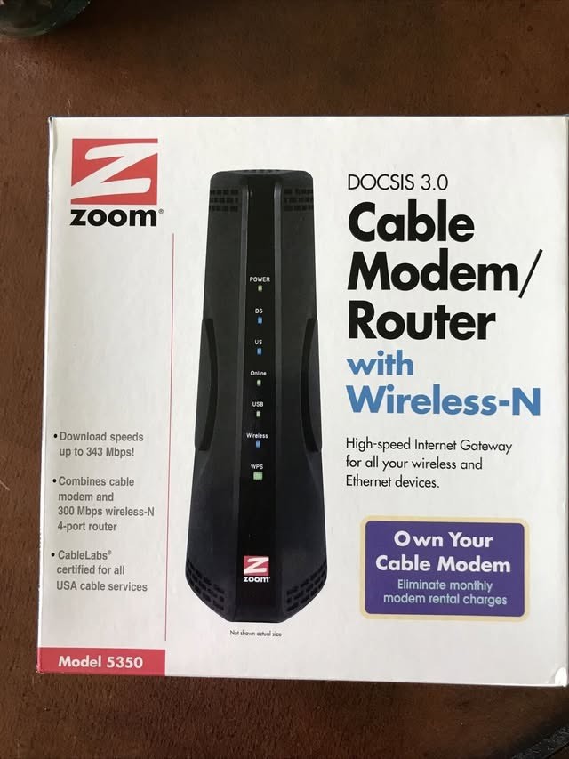 ZOOM DOCSIS 3.0 Cable/Modem Router Wireless-N Model 5350