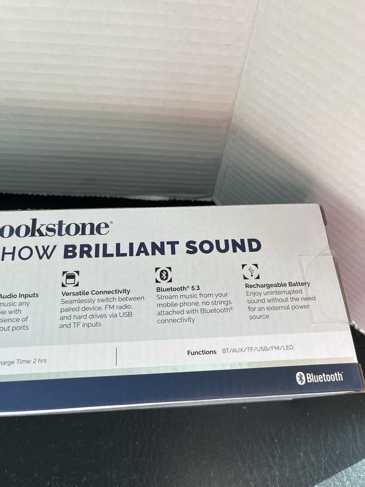 Brookstone LED Wireless 17.7" Soundbar LED Lights Bluetooth Multiple Inputs USB