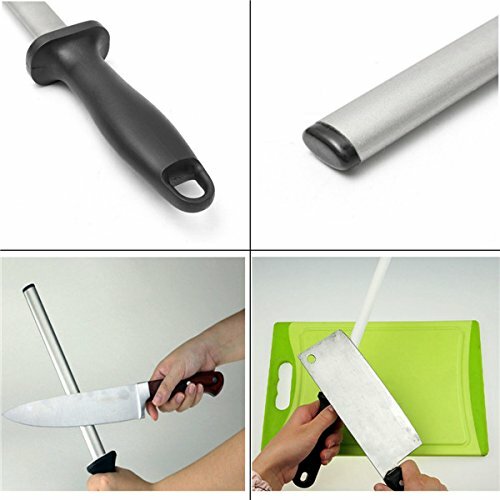 Home Chef Professional Diamond Knife Sharpener Rod 10" Sharpening Kitchen Tool