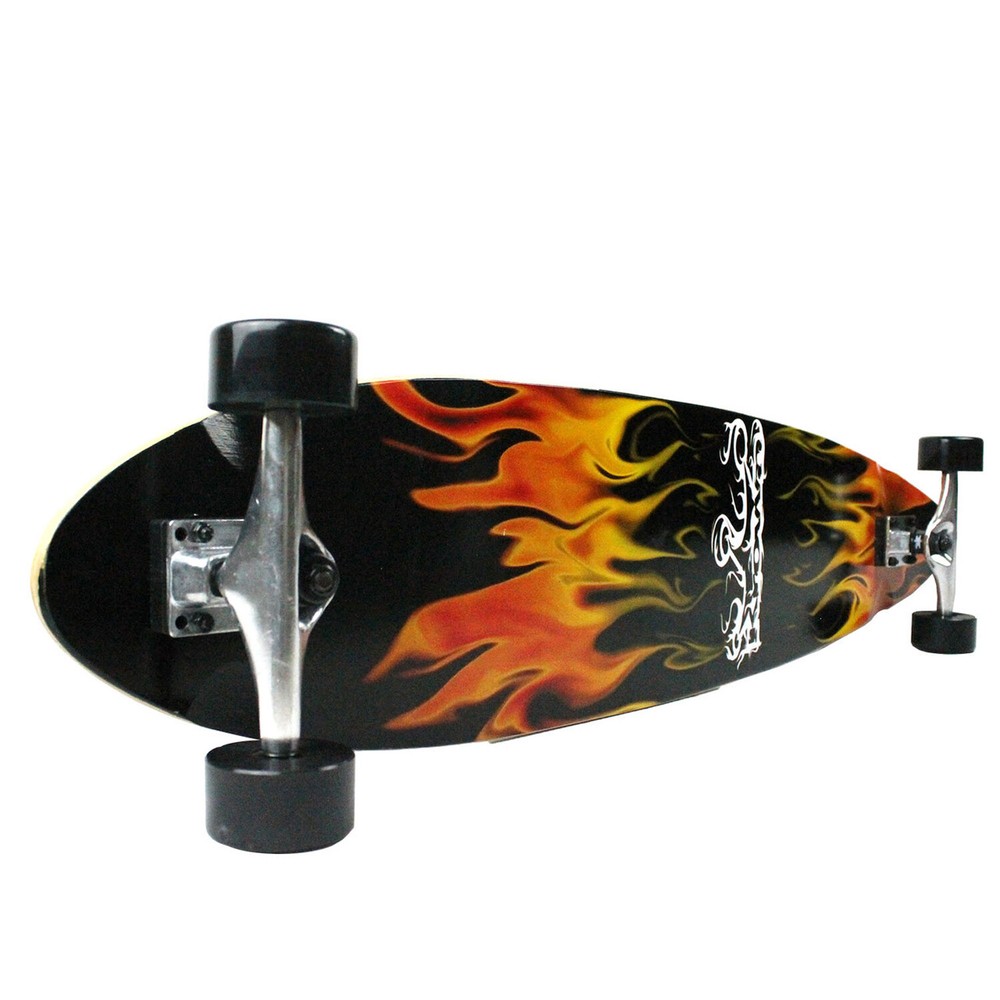Krown Longboard Complete Pintail Red Flame 9" x 43"