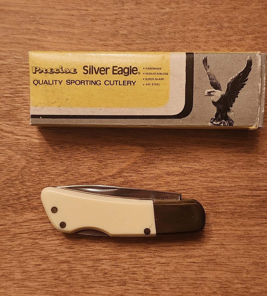 ***PRICE UPDATE***      Vintage New PRECISE SILVER EAGLE Lockback Knife #11623