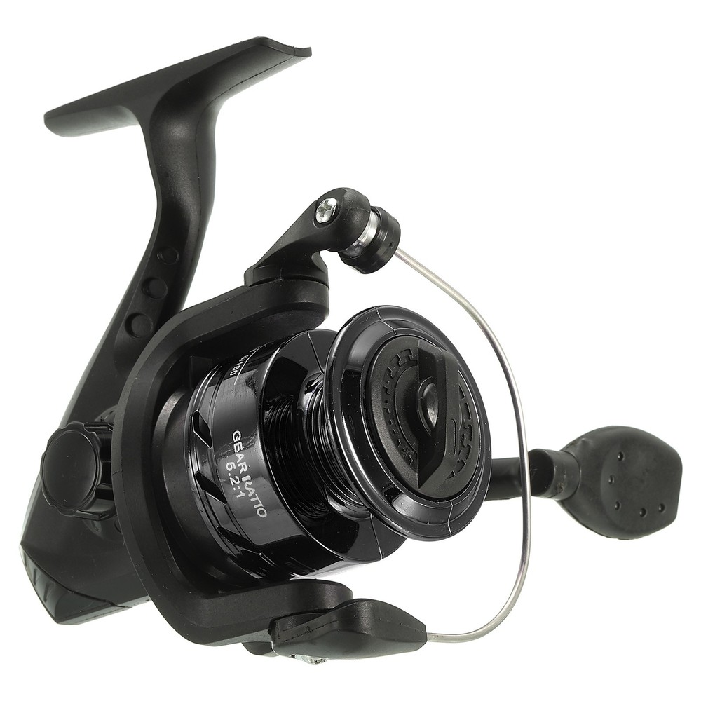 Fishing Reel, Left/Right Interchangeable Handle, Black