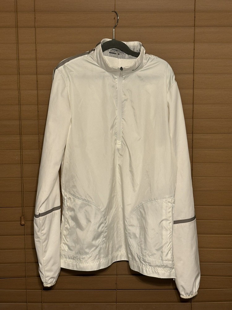 Nike Golf Windbreaker Jacket Men's Size M Medium Lite Collared White