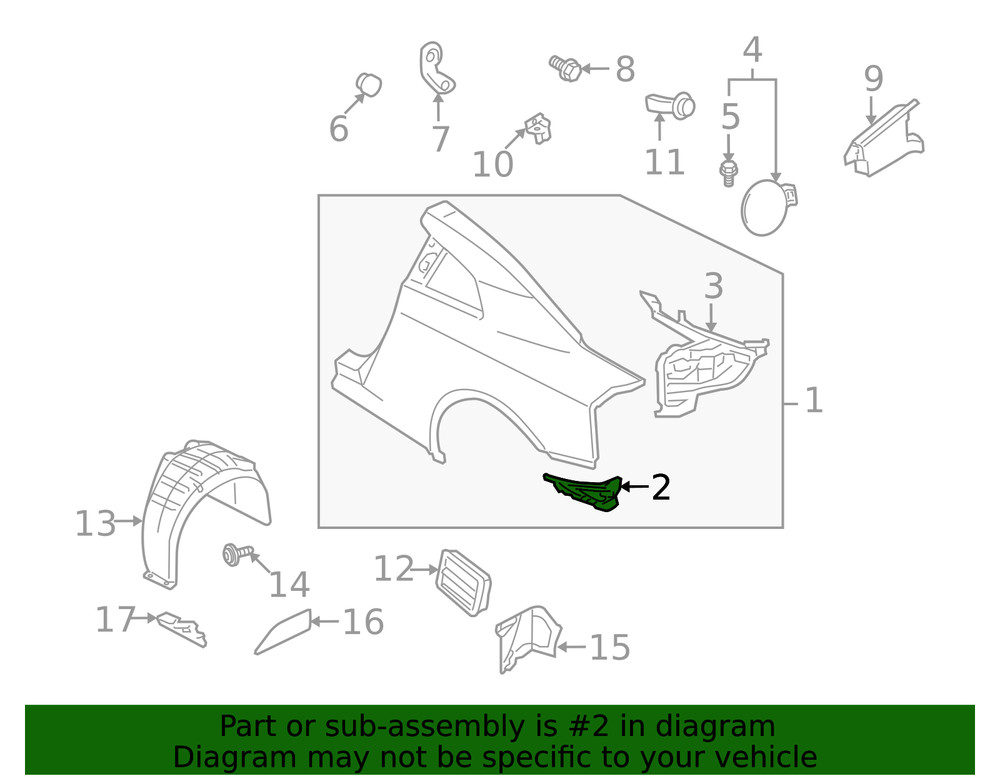 Genuine Nissan Quarter Panel Extension 78117-JF00A
