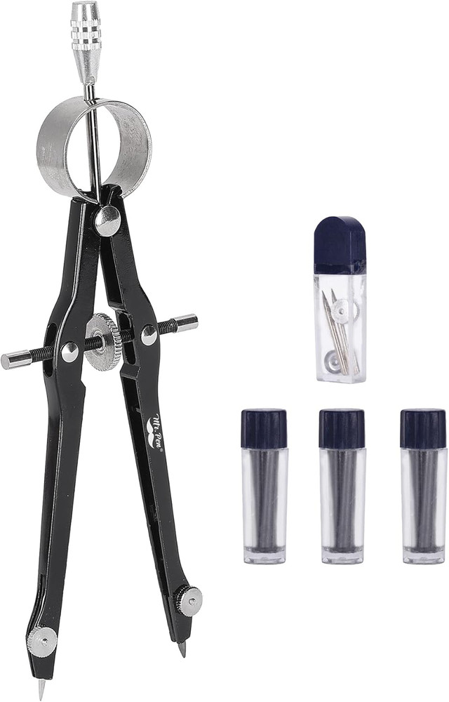 - Professional Compass with Lock, Black, Compass for Geometry, Drafting Compass,