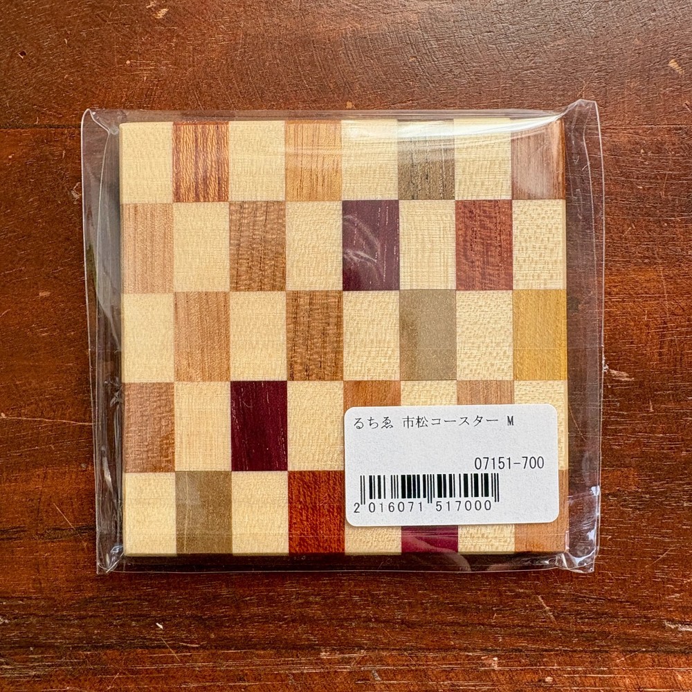 Ruchie Yosegi Wood Checkered Coaster M size