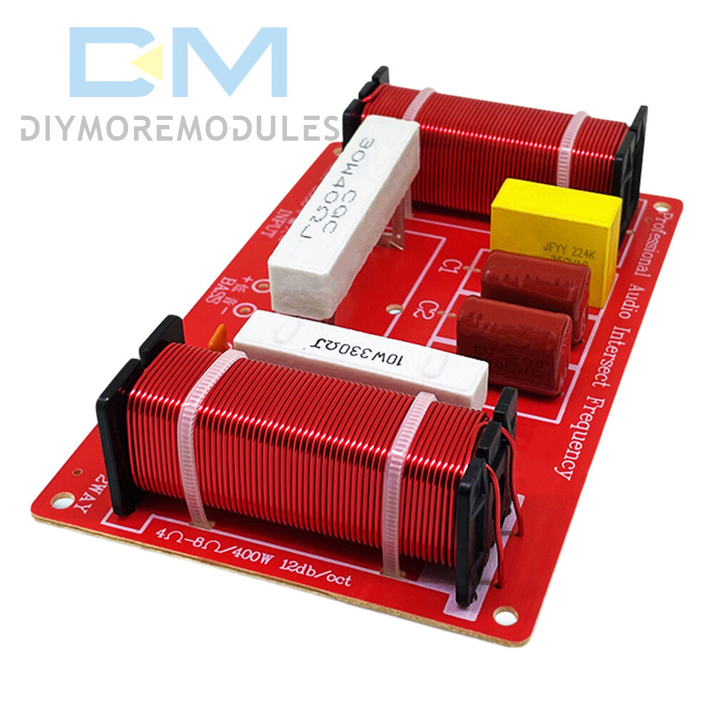 Adjustable 2 Way Crossover Filter Universal Audio Speaker Frequency Divider 400W