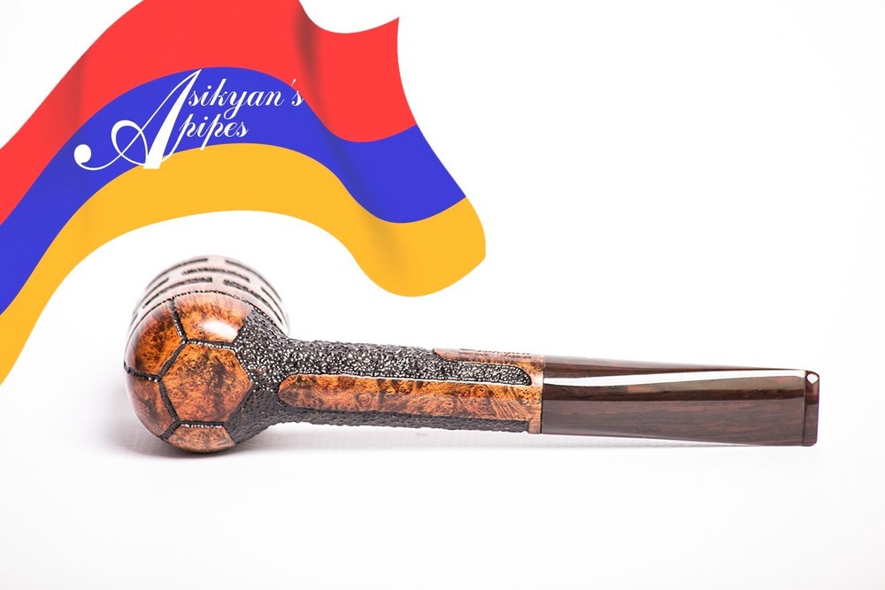 Asikyan Pipe #328/23 Billiard Art Rusticated Hand Made