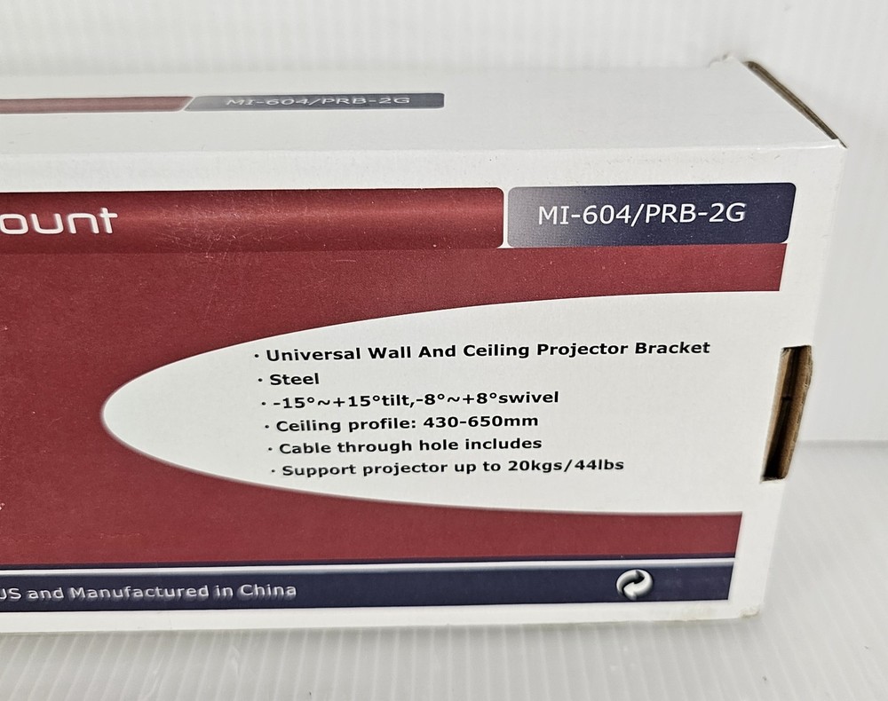 NEW Mount-it, MI-604/PRB-2G, Projector Mount Ceiling & Wall Mount 44 Lbs Max
