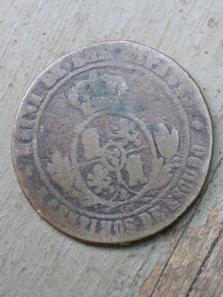 1867 Spain 2 1/2 Centimos Cull
