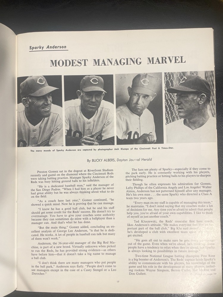 1970 World Series program Unscored From Cincinnati.