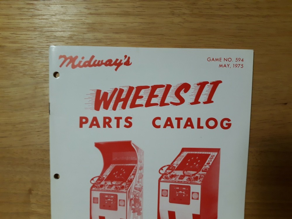 Original Midway WHEELS 2 Arcade Machine Game PARTS CATALOG