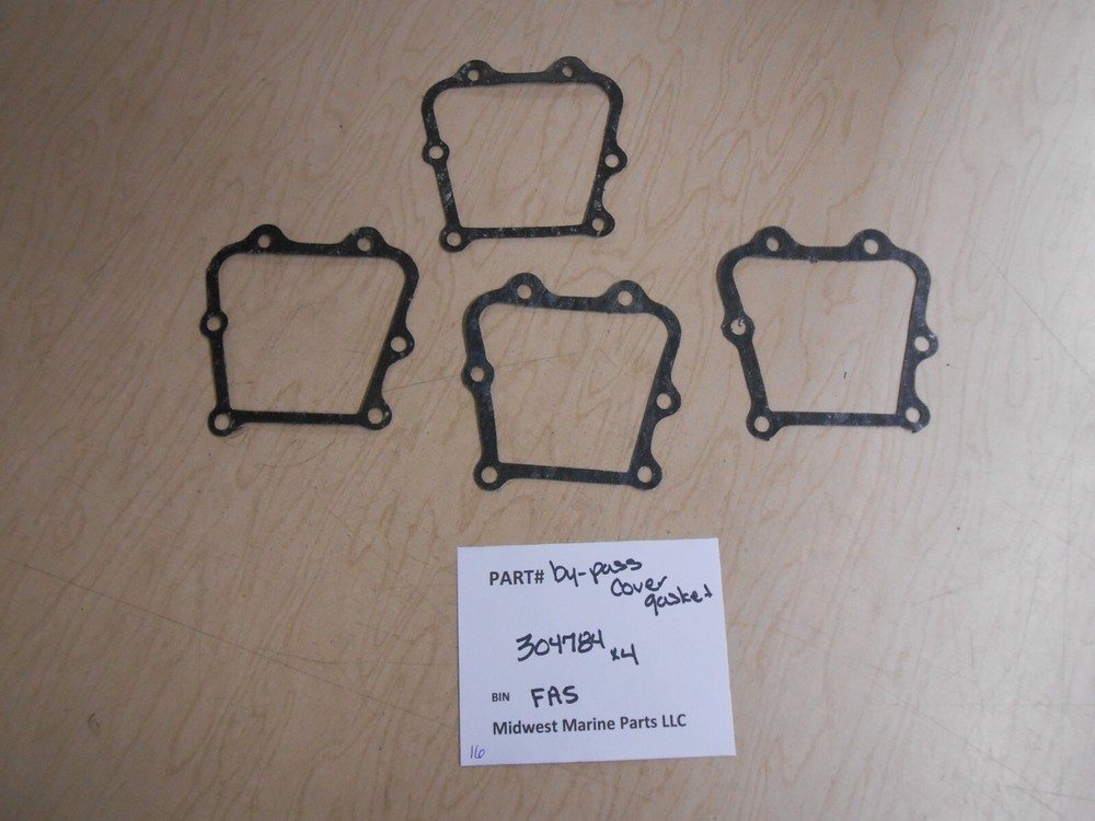 304784 OMC Johnson Evinrude by-pass covers gaskets (4) NOS FA5