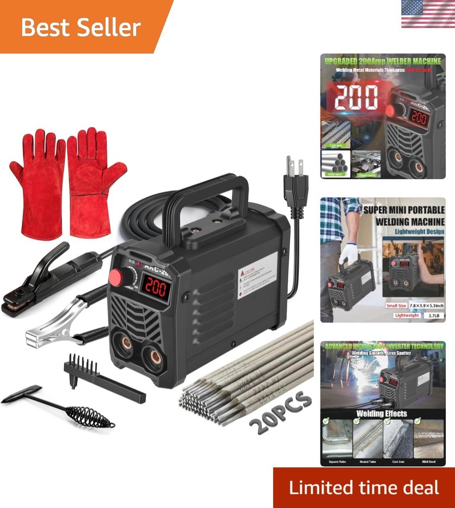 200A Mini Portable Welding Machine with 20 Rods - Advanced IGBT Technology