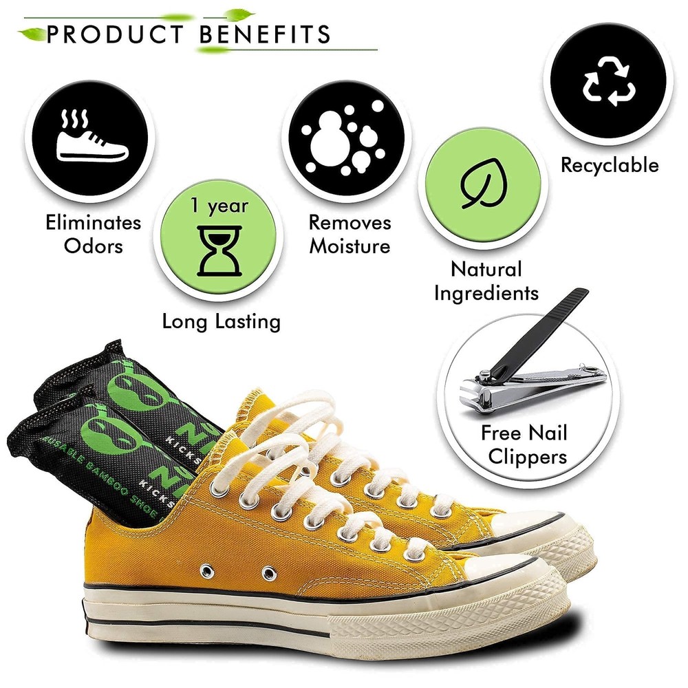 Refrigerator Deodorizer and Odor Eliminator (2 Pack) & Shoe Deodorizer and Od...
