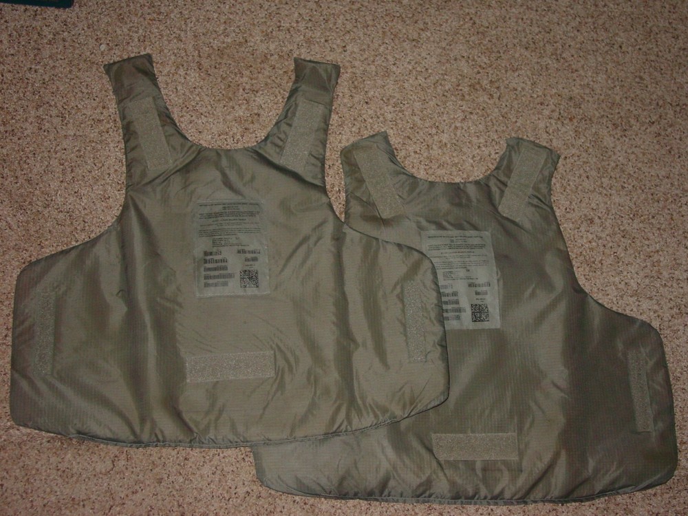 2pc Level IIIA Soft Body Armor Gray Inserts Size Medium (Long)