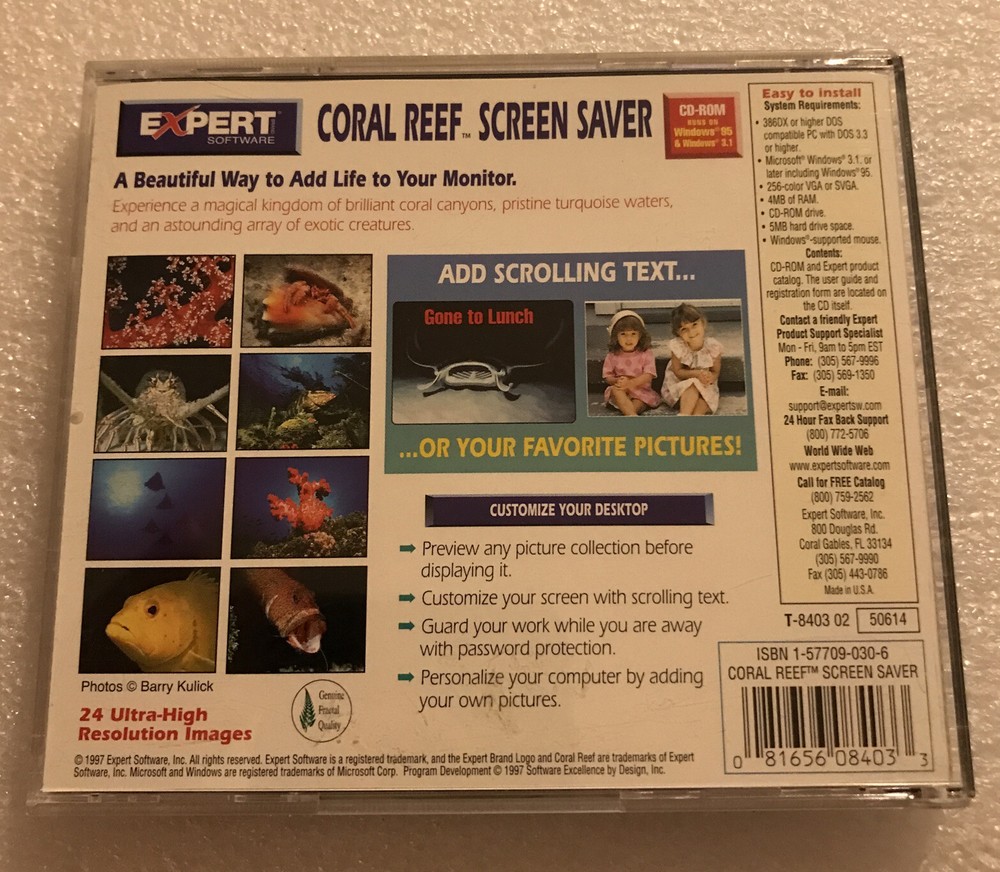 Coral Reef Screensaver for Windows 3.1/95