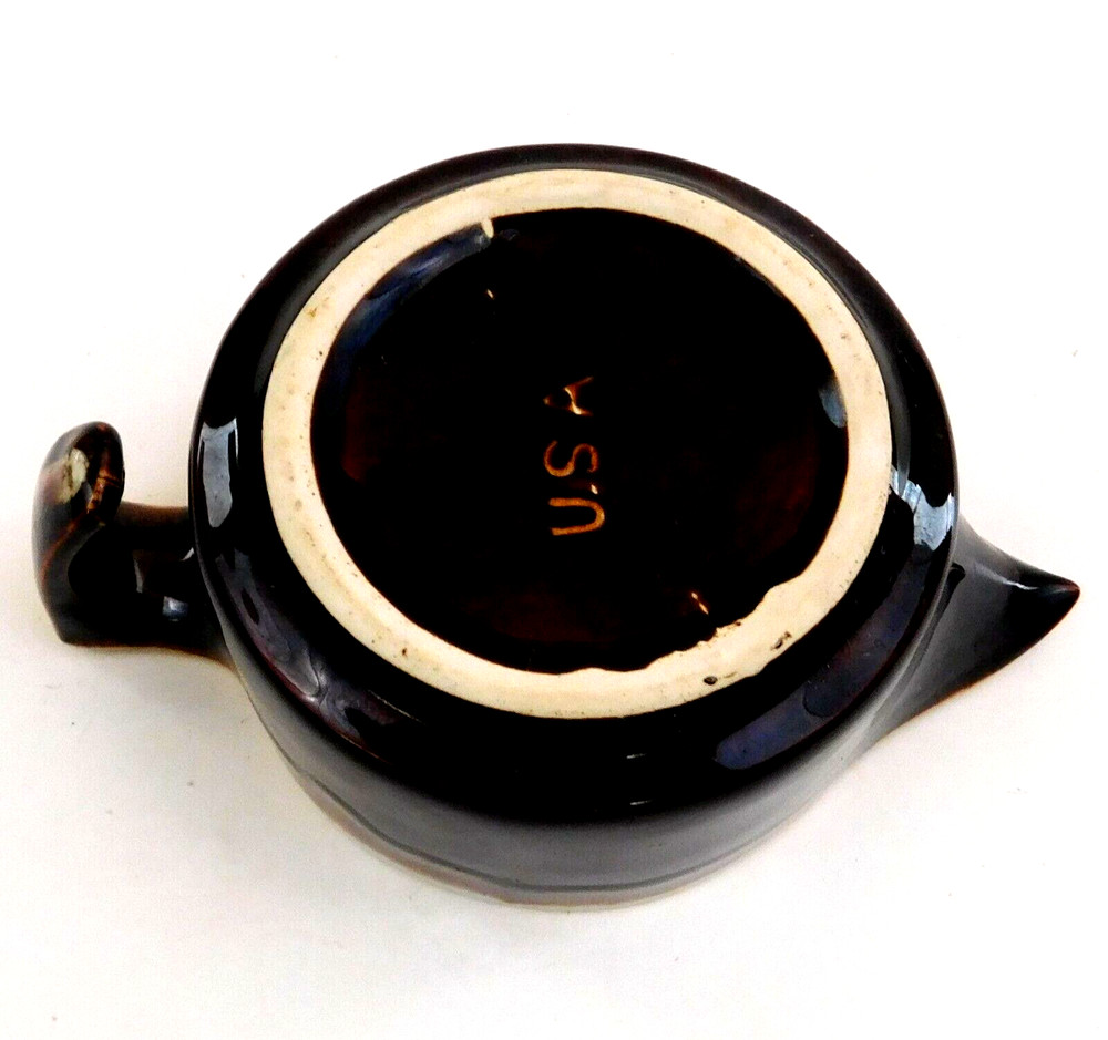Brown Drip Glaze Creamer Pitcher Pottery USA
