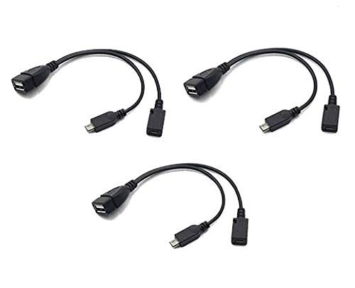 3-Pack OTG Cables Replacement for Fire-Stick 4K, Amazon black