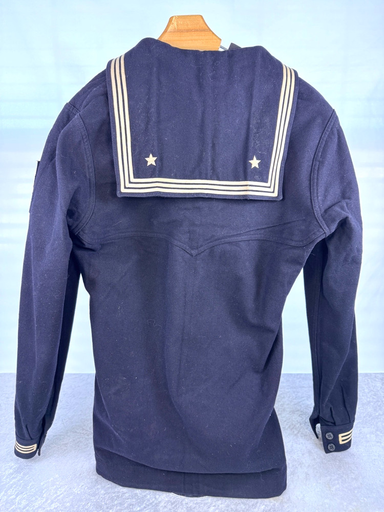 ORIGINAL WWII US NAVY UNIFORM SET – NAMED JUMPER WITH MINESWEEPER PATCH