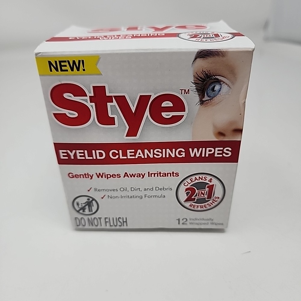 Stye Cleansing Eyelid Wipes – Individually Wrapped Gently Remove Oil  12 Count