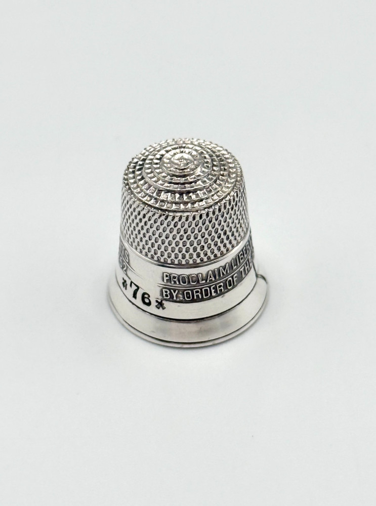 Vintage Simons Sterling Silver Bicentennial Liberty Bell Thimble