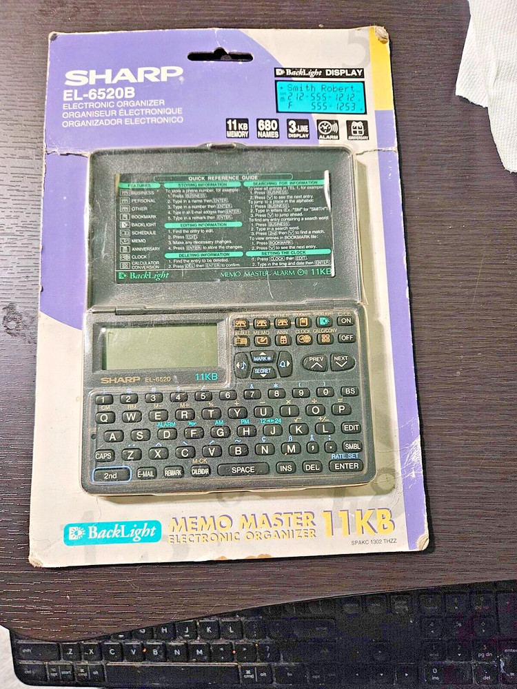New SHARP Electronic Organizer EL-6520B Memo Master 11KB