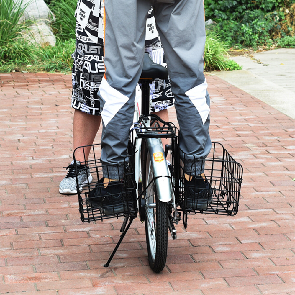 Folding Front Rear Bike Basket Fold-Up Wire Detchable Storage Hanging Carrier