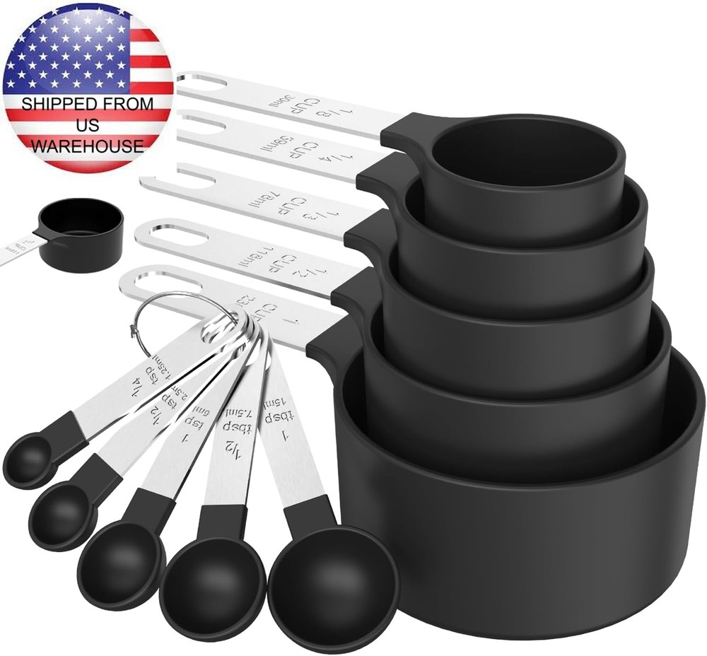 TILUCK Measuring Cups & Spoons Set, Stackable Cups and Spoons FREE SHIPPING
