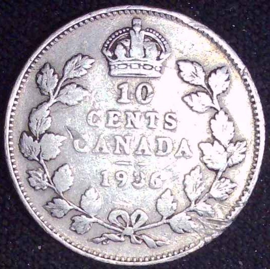 Canada - 1936 -10 Cents - Silver