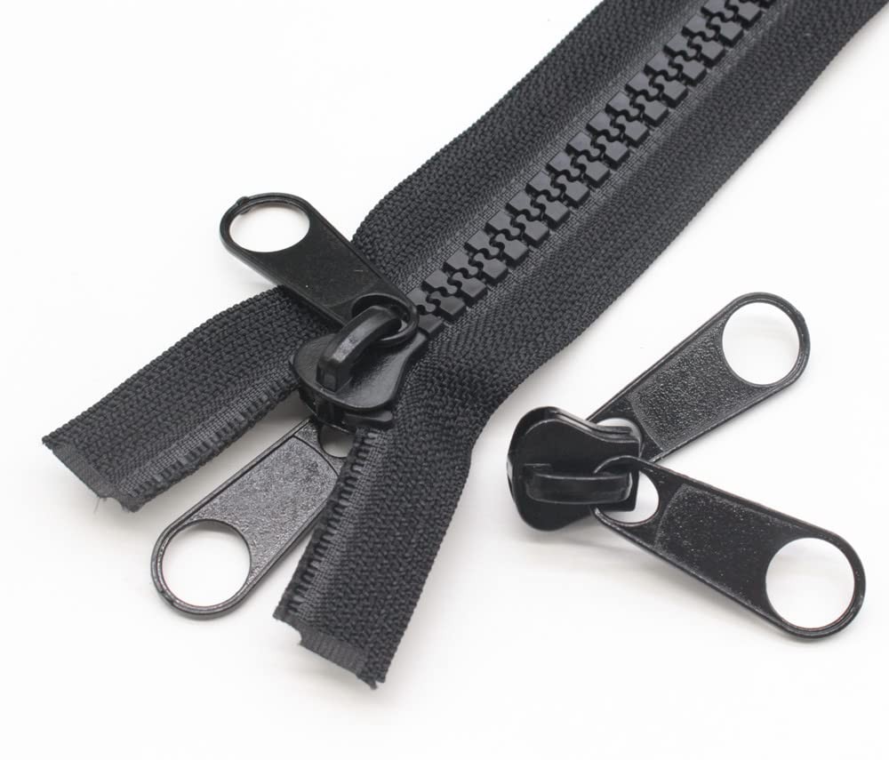 10PCS #10 Black Large Double Sliders Double Sided Pulls for #10 Large Plastic...