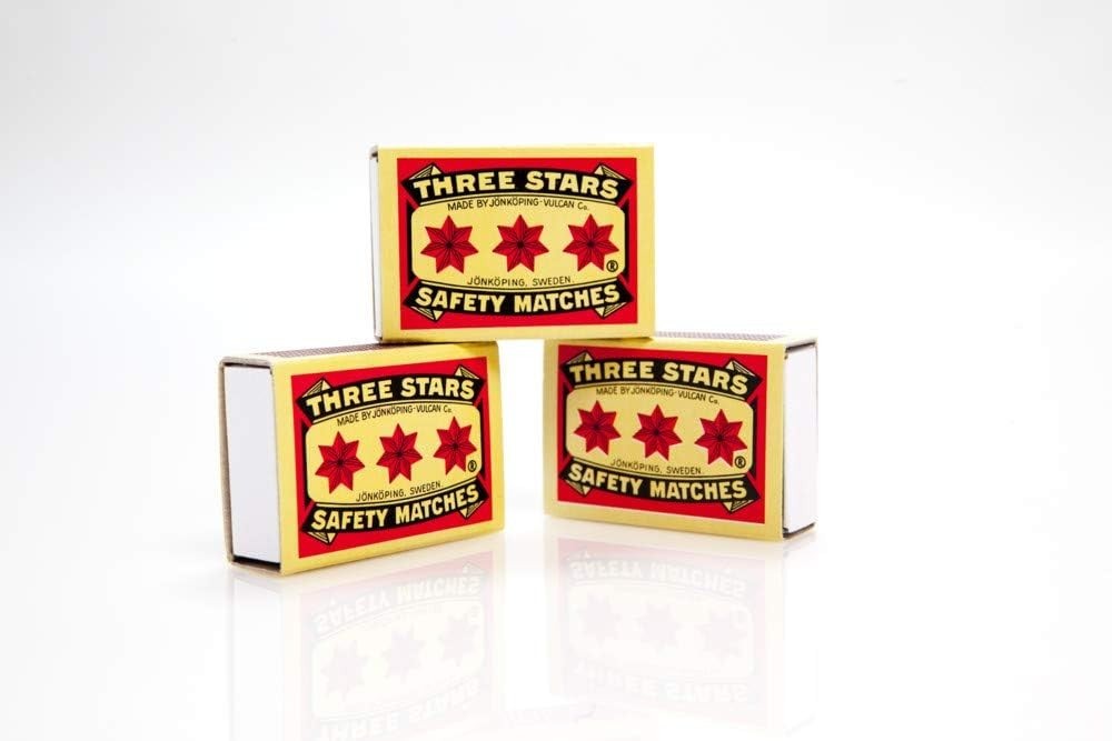 Three Stars Safety Matches, 10 pack
