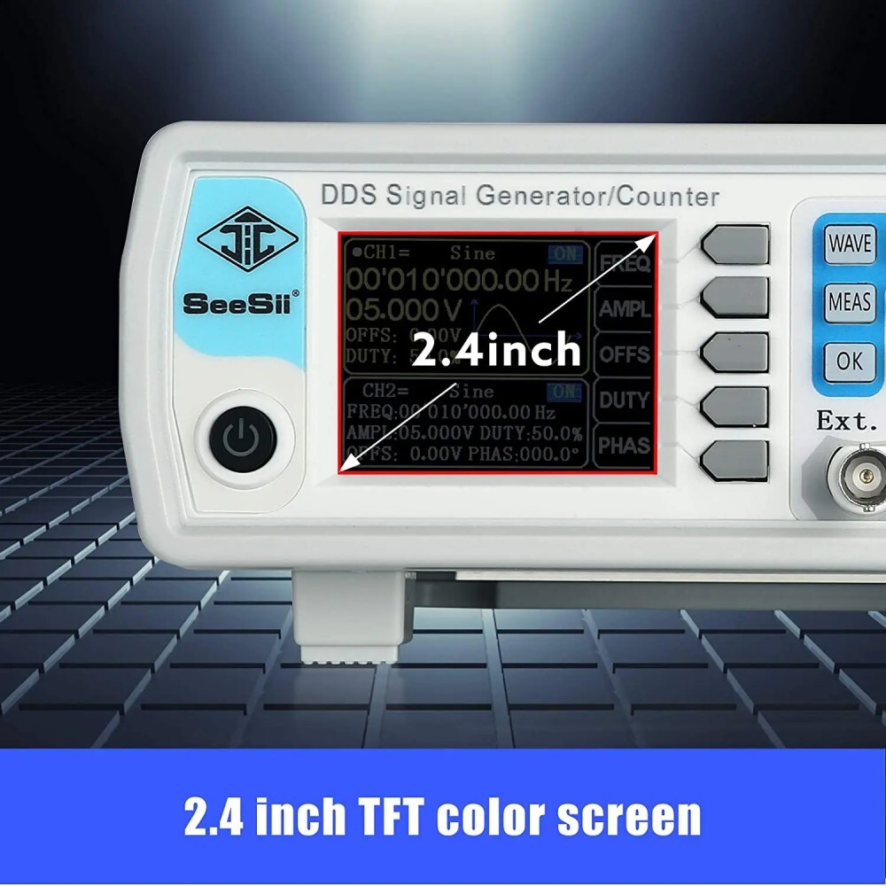 2-Channel Function Arbitrary Waveform 60MHz Signal Generator Frequency Counter