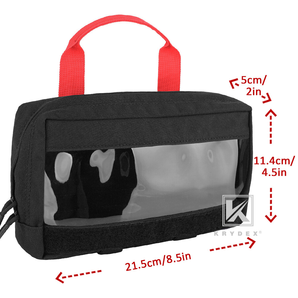 KRYDEX Clear Top Insert Pouch Organizer Hook Back Packing Cube for D3 Backpack