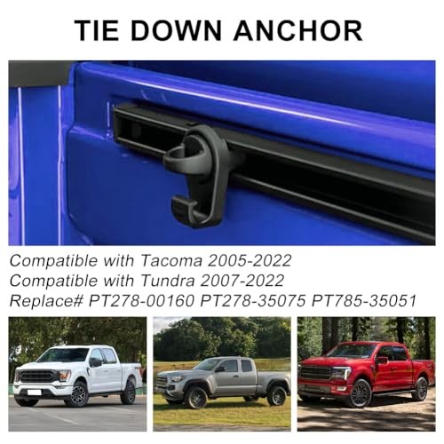 Bed Rail Tie Down with Hooks 4 Pack Mini Bed Rail Cleats Compatible with