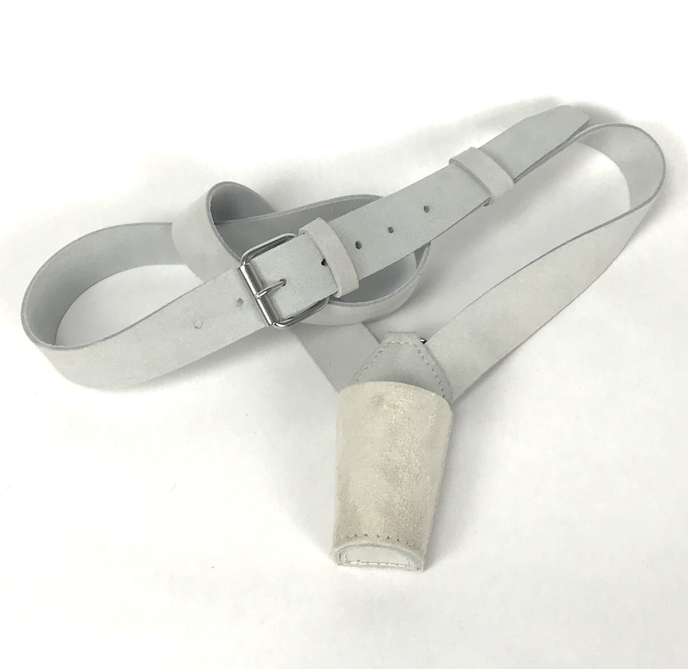 White Buff Leather Flag Carrier - Reenactment