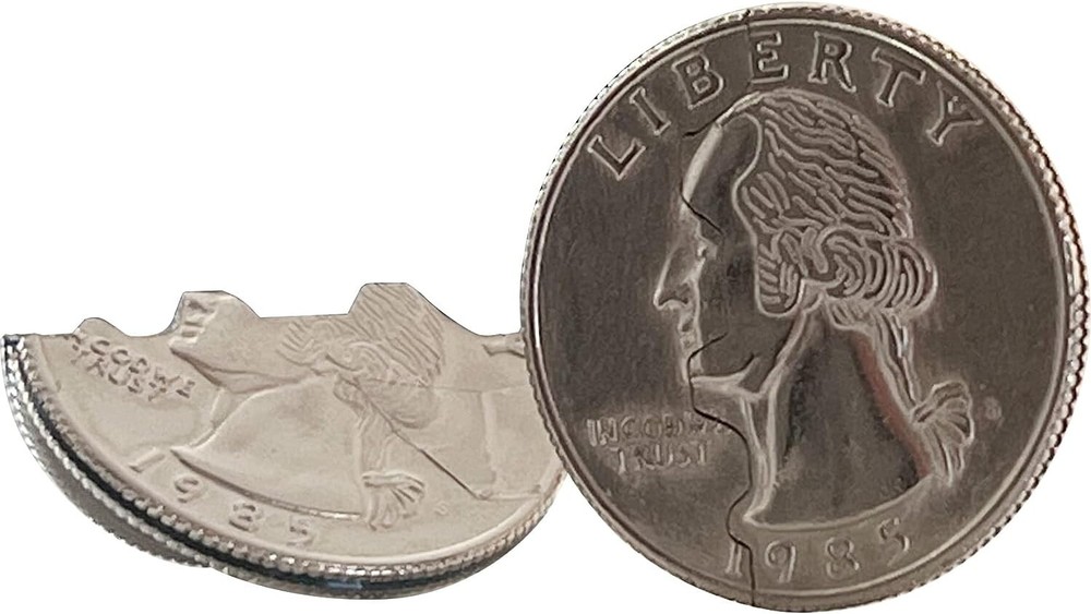 Hinged Bite and Folding Quarter Coin, Magic Trick, Quarter Magic