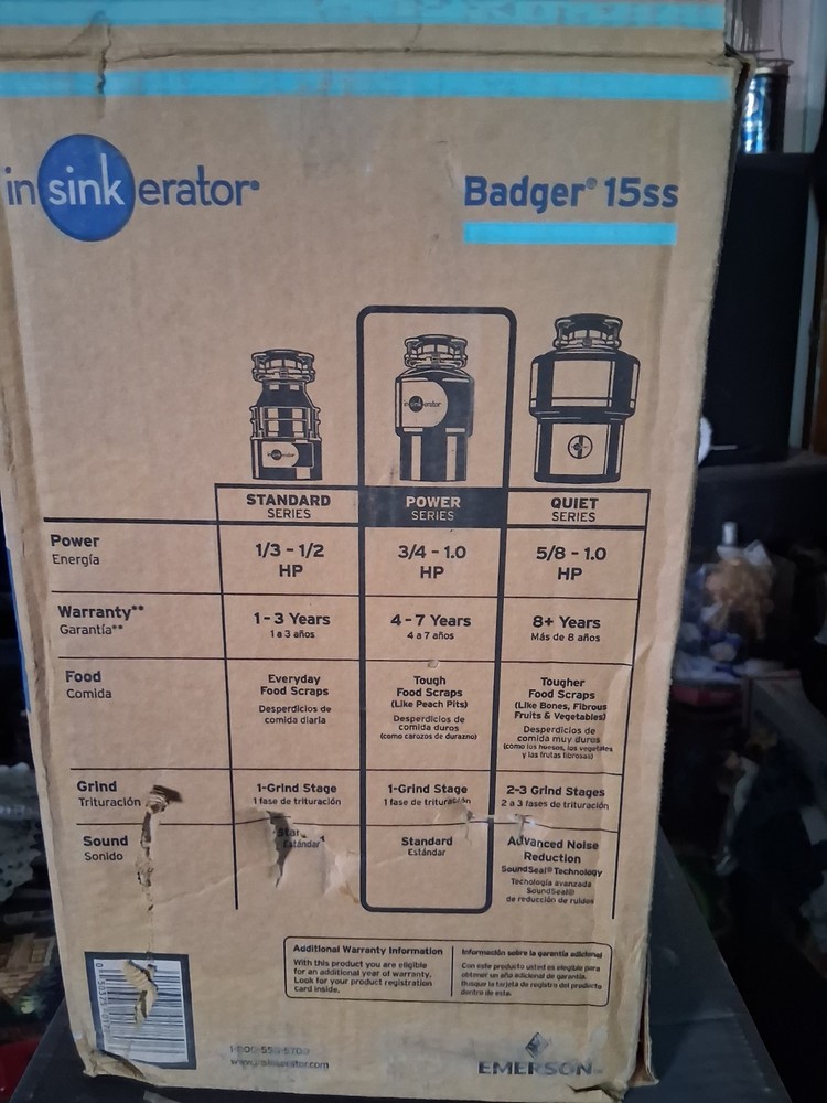 insinkerator garbage disposal 3/4 hp