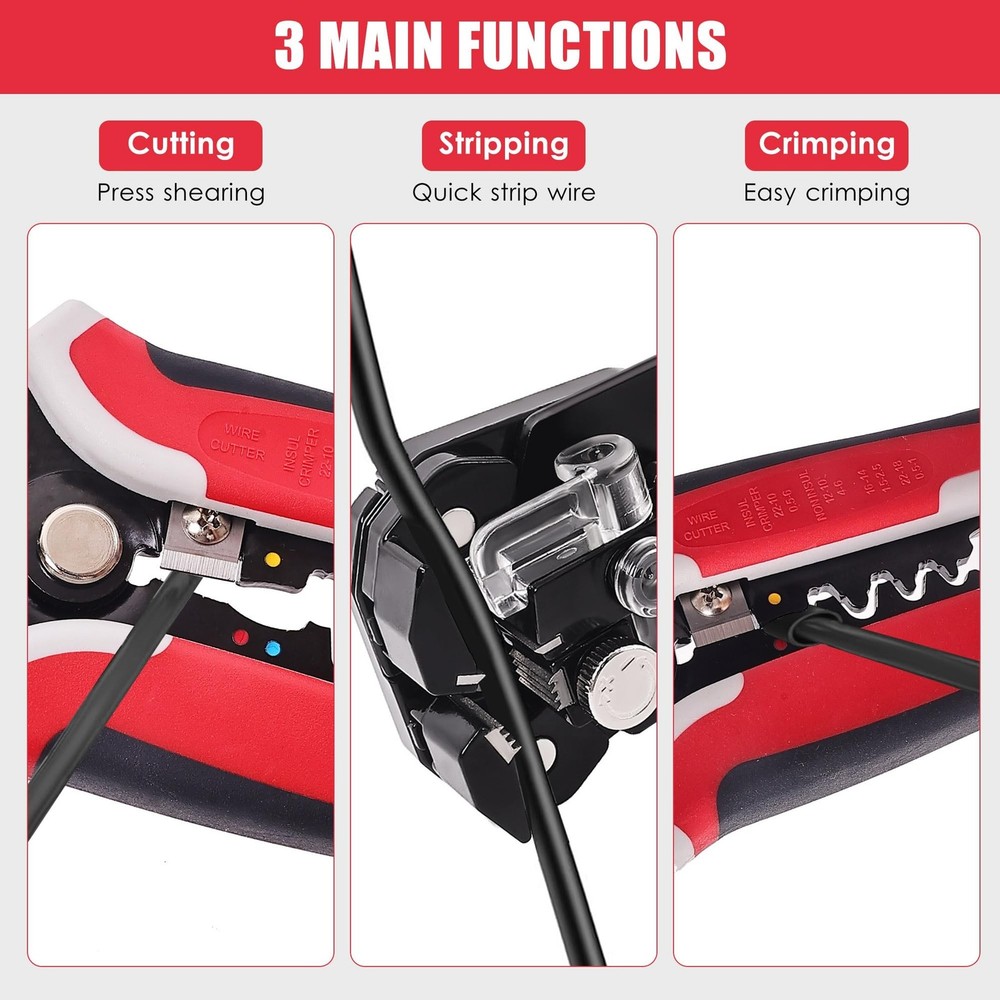 201PCS Wire Stripper Tool Kit,Self-Adjusting 8" Automatic Wire Stripping Tool...