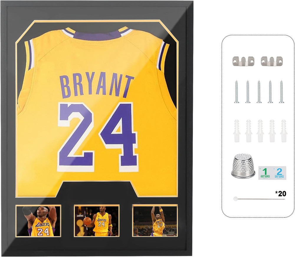 Jersey Frame Display Cases, Jersey Frame with Picture Slots, Jersey Shadow Box D