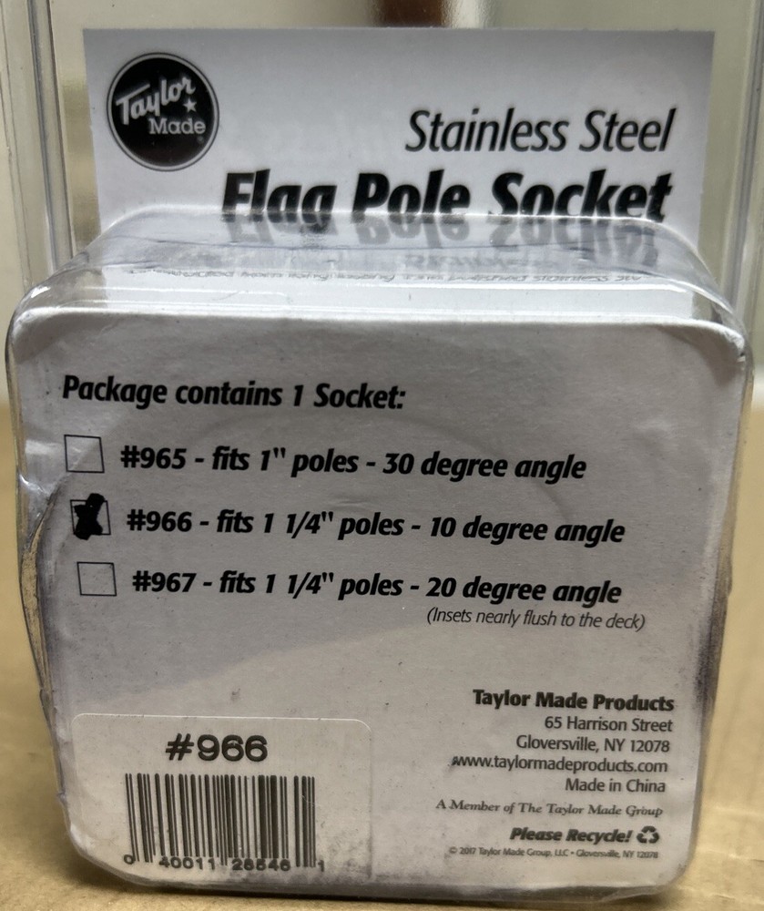 Taylor Made 1-1/4" SS Top Mount Flag Pole Socket #966