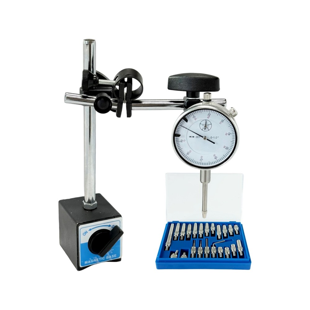 Magnetic Base Holder 135 lbs Pull Force Fine Adjust + 1" Dial Indicator 0.001"