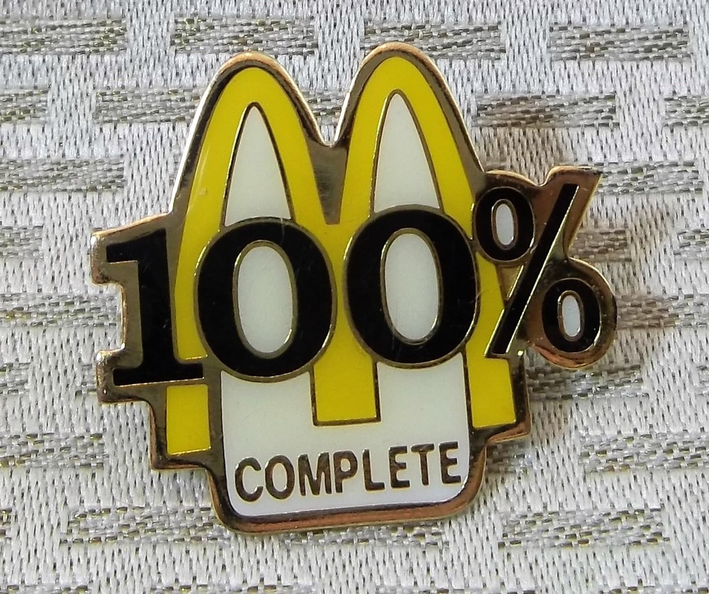 McDonald's 100% Complete Lapel Pin